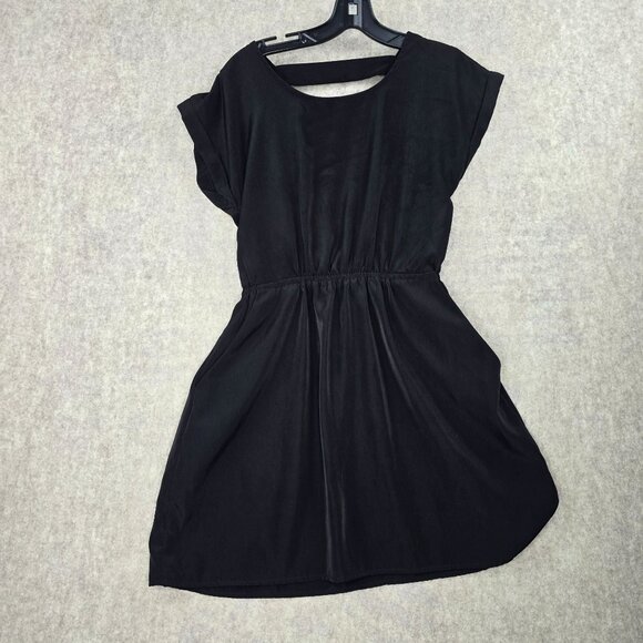 Pink Republic Womens Black Short-Sleeve Dress With Pockets Polyester Size M - Picture 1 of 8